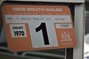 old style rego sticker